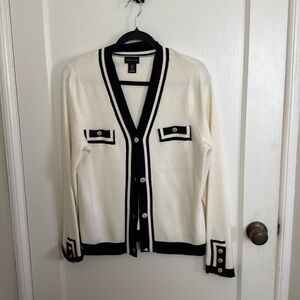 Adrienne vittadini cardigan black and white